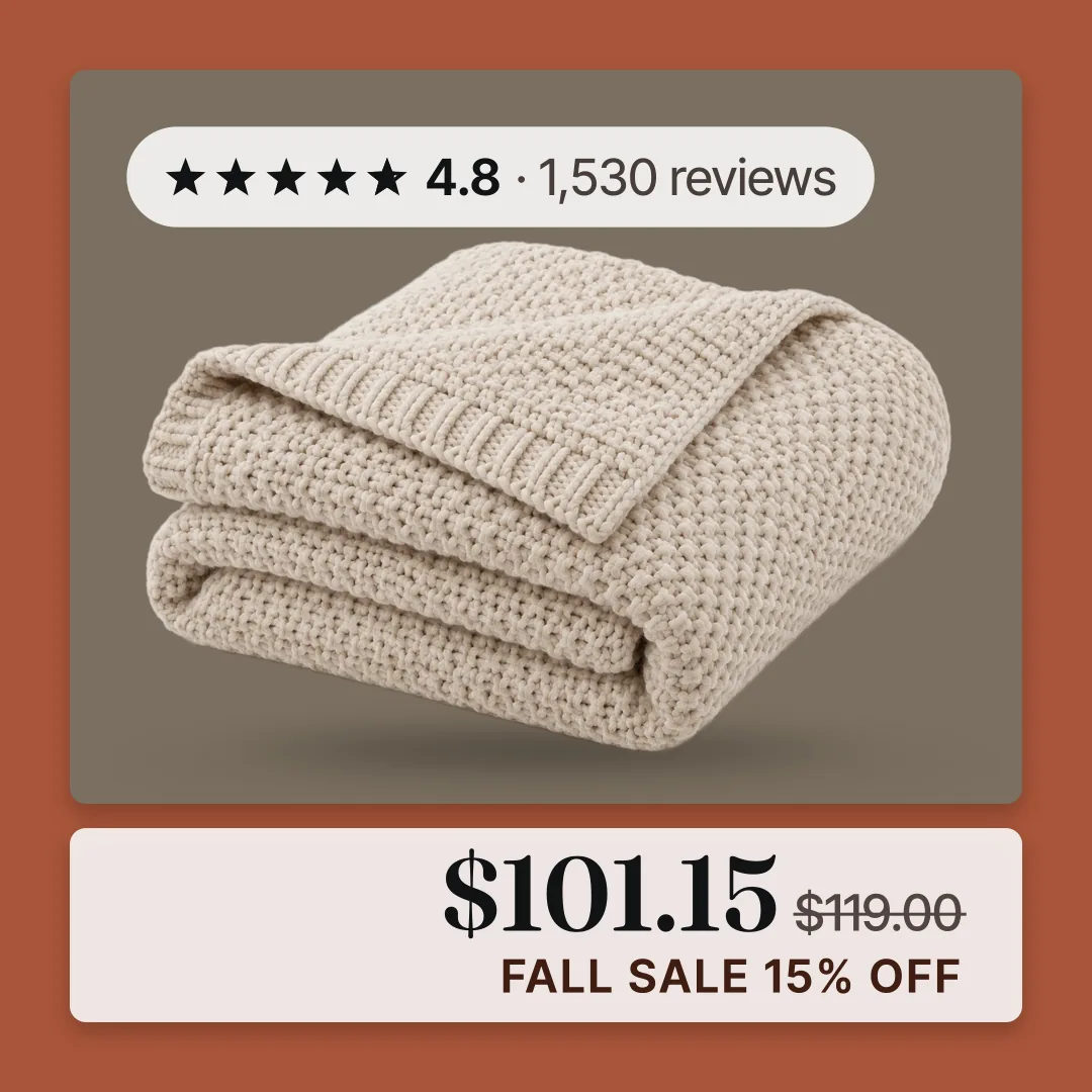 Harlow Knit Throw in its Fall Sale look: 15% off, $101.15, was $119.00